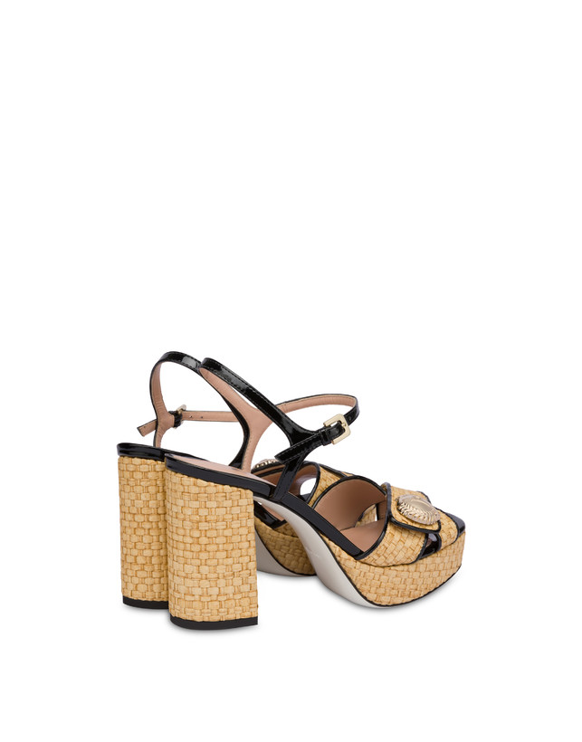 Queen woven straw platform heel sandals Photo 3