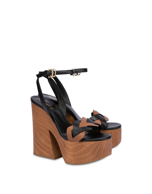 Leaf calfskin platform sandals Photo 2