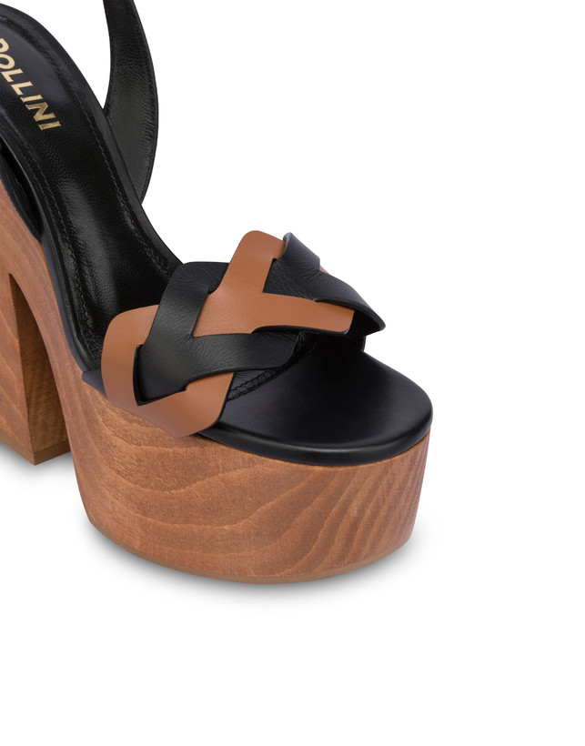 Leaf calfskin platform sandals Photo 4