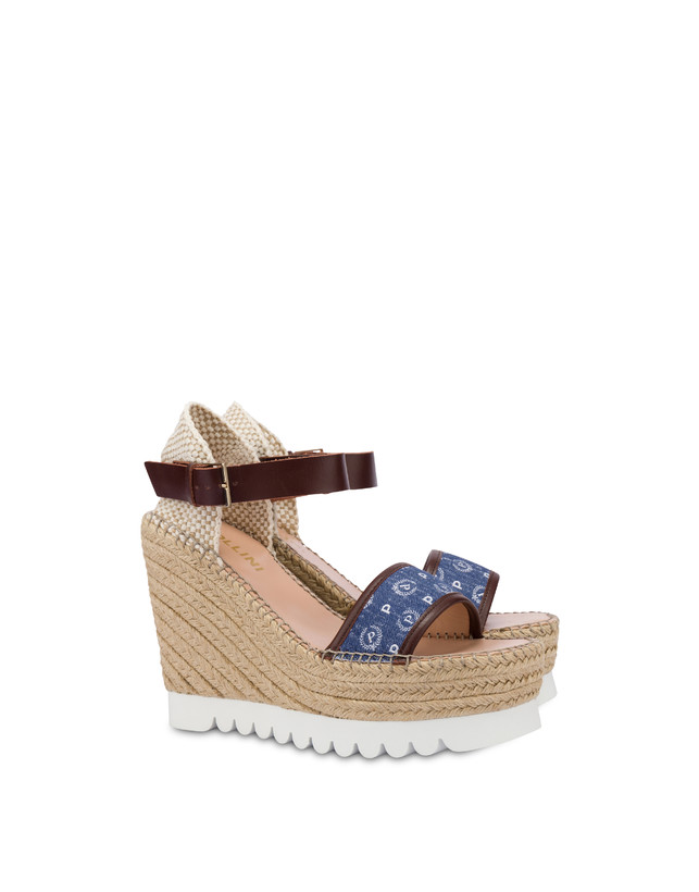 Heritage Denim Jacquard espadrille wedge sandals Photo 2