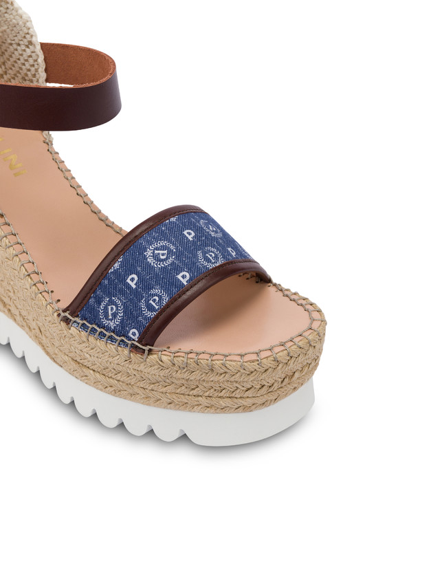 Heritage Denim Jacquard espadrille wedge sandals Photo 4