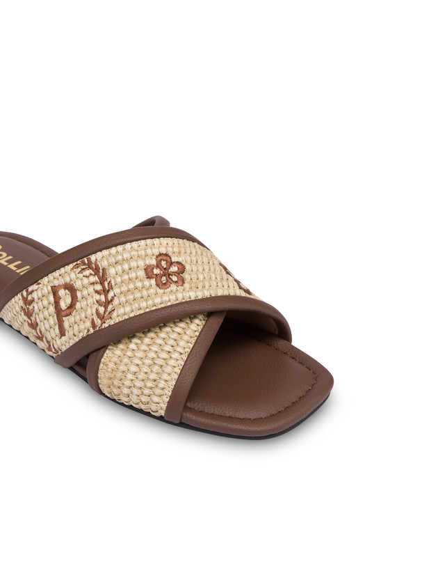 Macro Heritage flat sandals in woven straw Photo 4