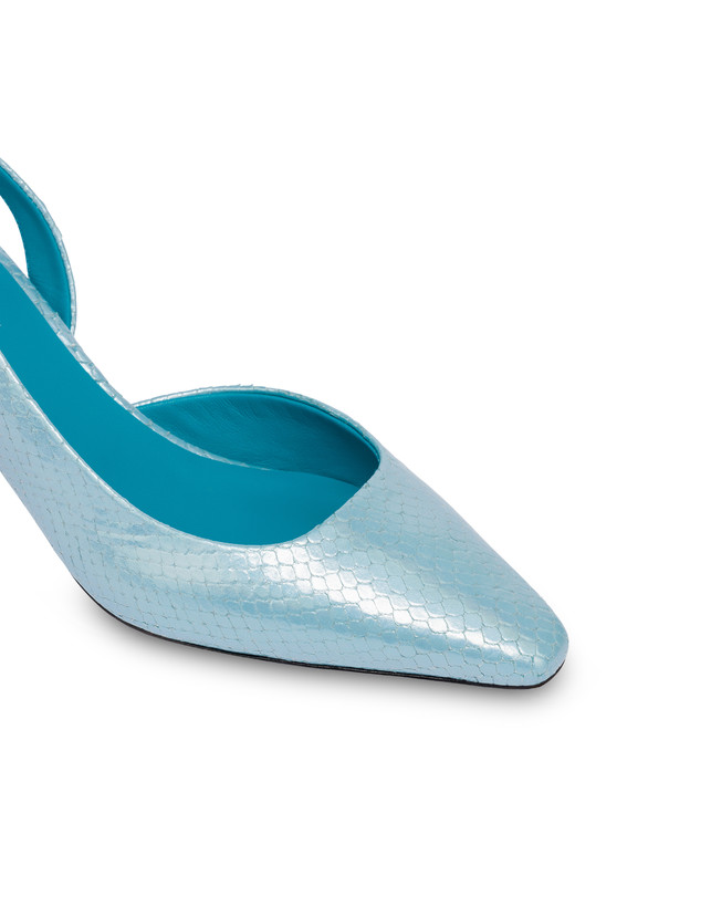 Slingback con stampa pitone iridescente Cote d'Azur Photo 4