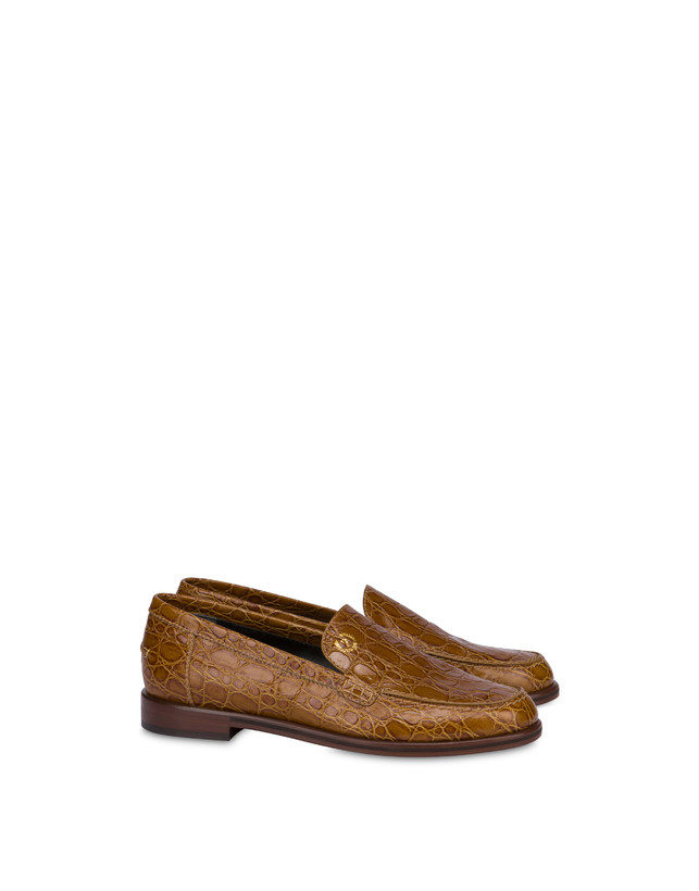 Oxford crocodile-print calfskin loafers Photo 2