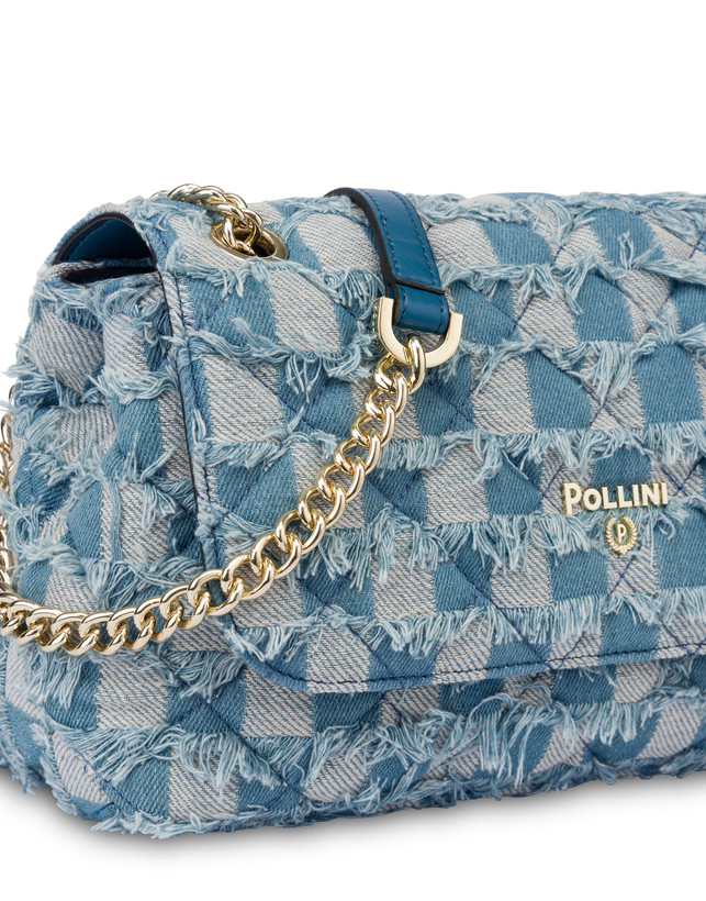 Borsa a spalla in check denim Waltzer Night Photo 5