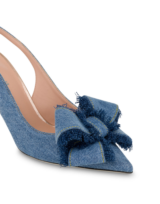 Slingback in denim Ribbon Bow Photo 4