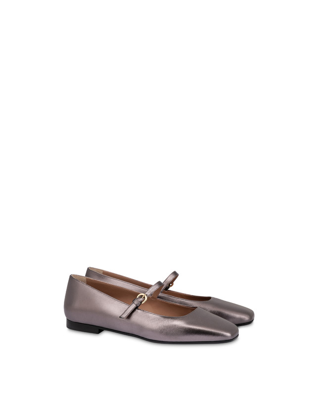 Ballerina Flat Nina in Nappa Laminata Photo 2