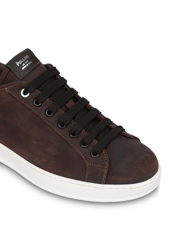 Tennis Club Sneakers in Greased Split Leather Photo 5