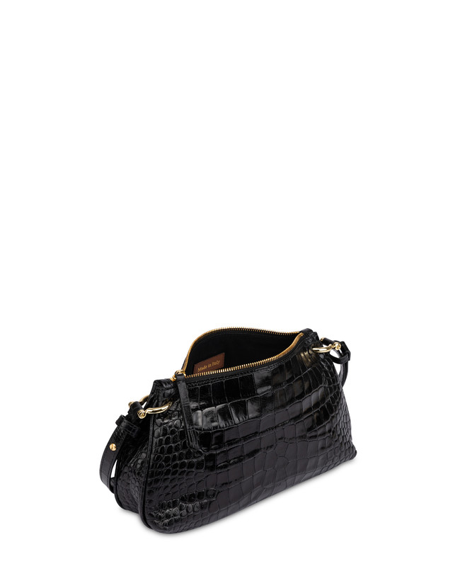 Marlene Small Shoulder Bag in Crocodile-Print Calfskin Photo 3