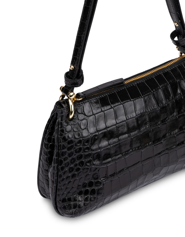 Marlene Small Shoulder Bag in Crocodile-Print Calfskin Photo 4