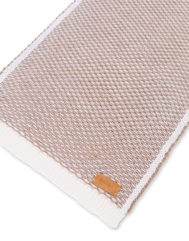 Sciarpa in lana con trama a contrasto Photo 3