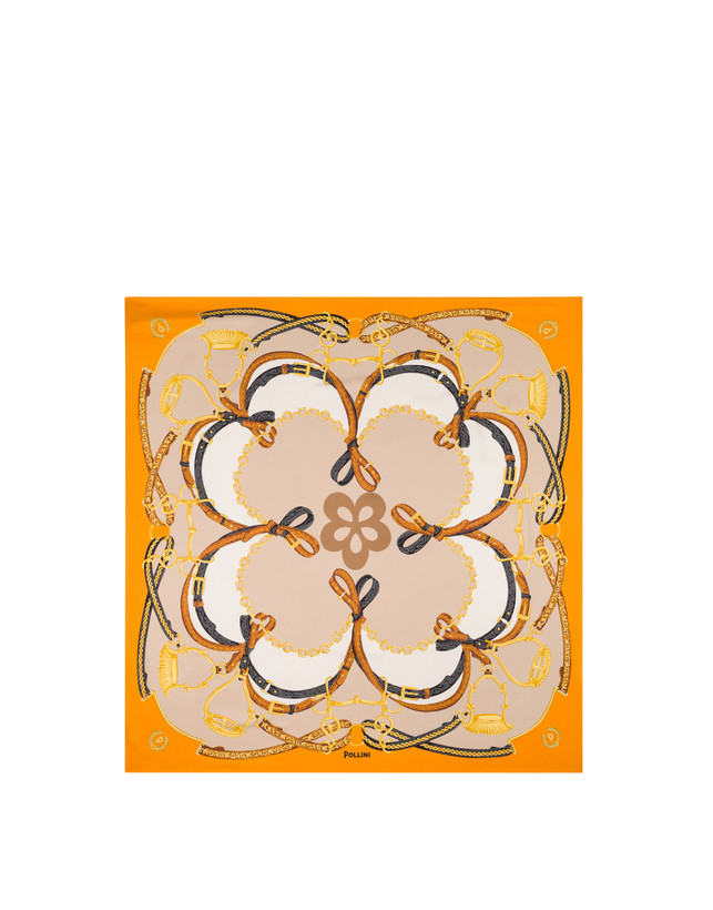 Silk scarf with straps and stirrups print Photo 1