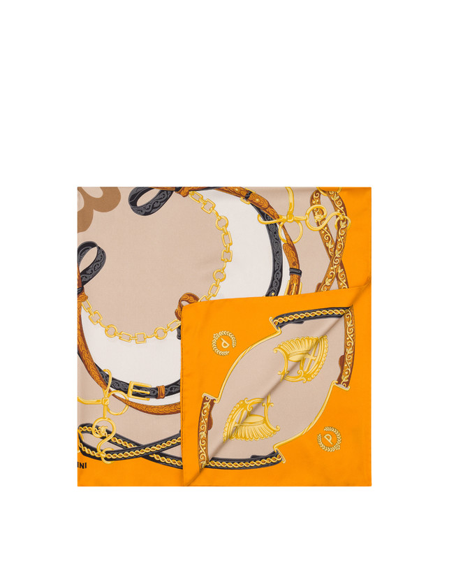 Silk scarf with straps and stirrups print Photo 2