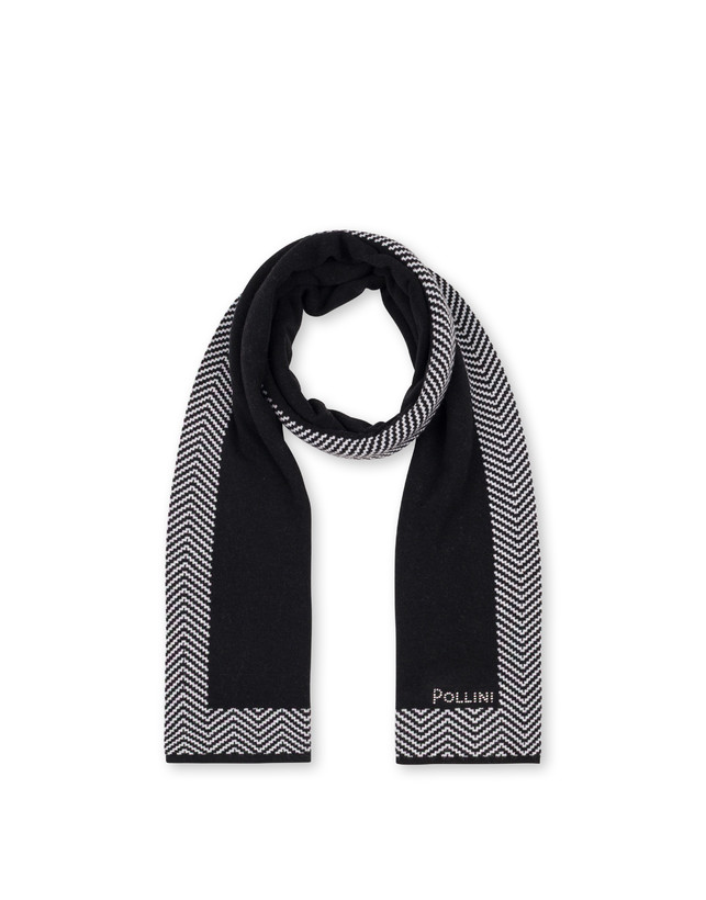 Sciarpa in misto lana con stampa chevron Photo 2