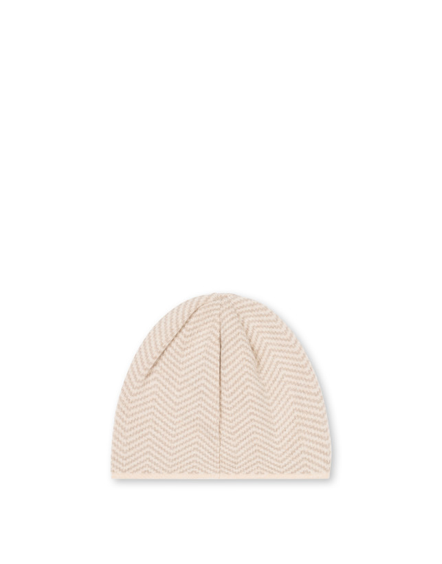 Weiche Mütze aus Wollmischung mit Chevron-Druck Photo 2