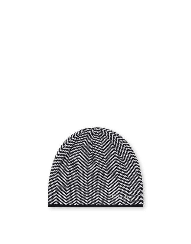 Weiche Mütze aus Wollmischung mit Chevron-Druck Photo 1