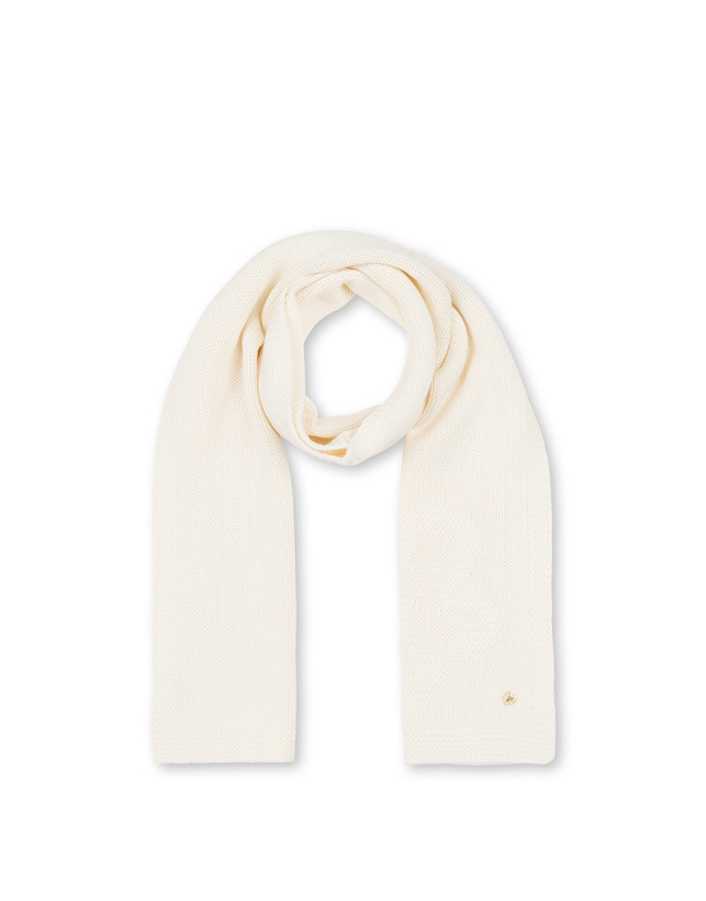 Schal aus Wollmischung mit Ton-in-Ton-Jacquard-Blume Photo 2