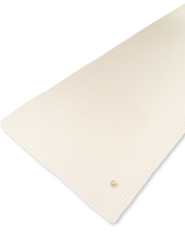 Schal aus Wollmischung mit Ton-in-Ton-Jacquard-Blume Photo 3