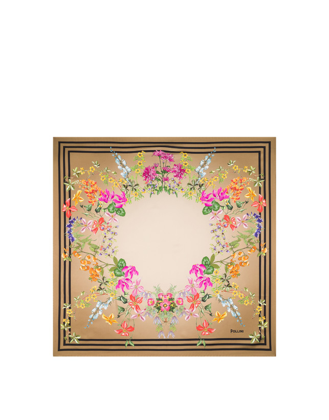 Silk scarf with floral print Photo 1