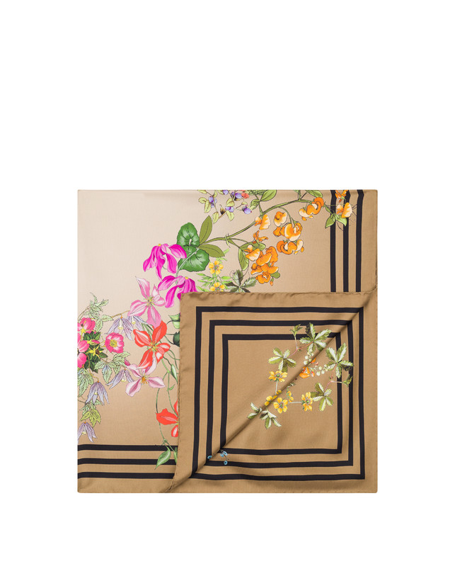 Silk scarf with floral print Photo 2