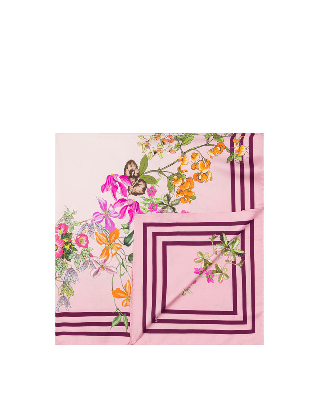 Silk scarf with floral print Photo 2