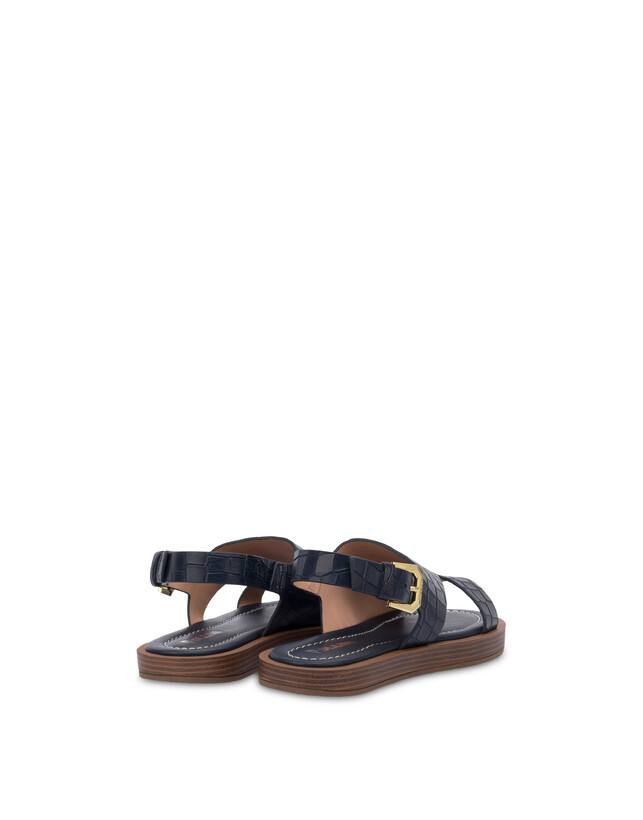 Sandale Flat Como aus Ziegenleder mit Kroko-Optik Photo 3
