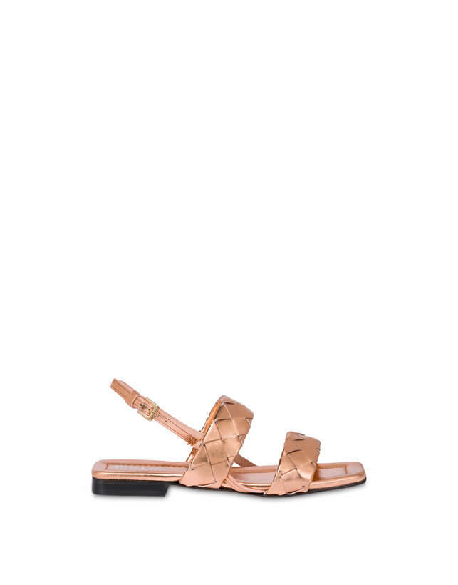Sandalo Flat Dama In Nappa Laminata Photo 1