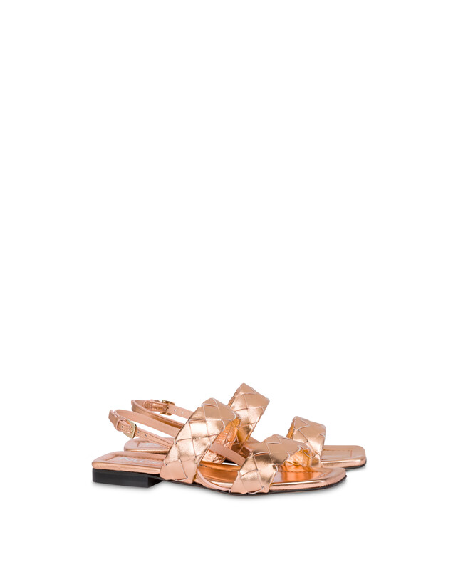 Sandalo Flat Dama In Nappa Laminata Photo 2