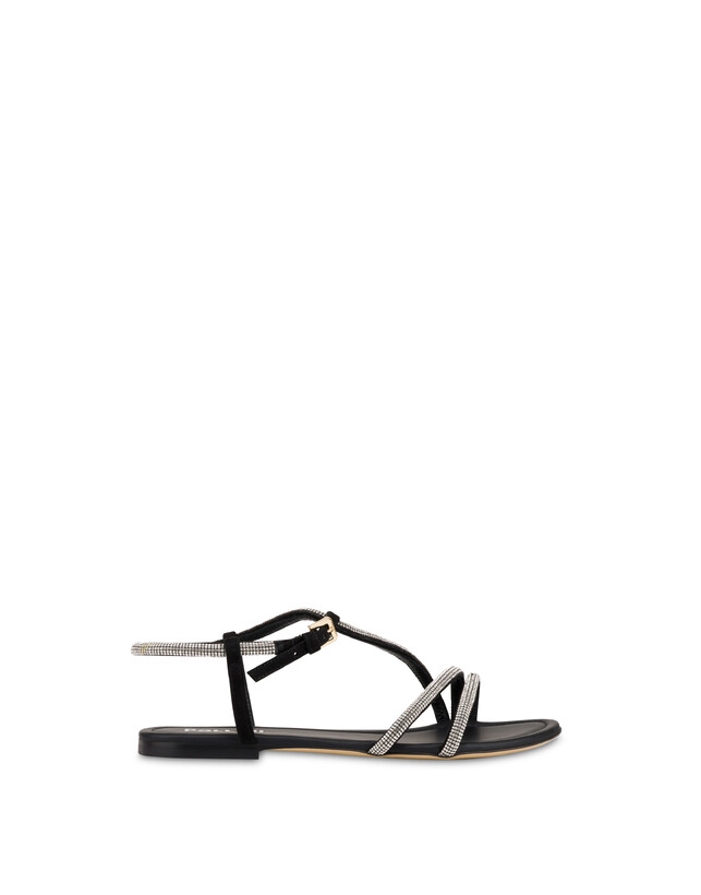 Sandalo Flat Bling Bling in Camoscio Photo 1