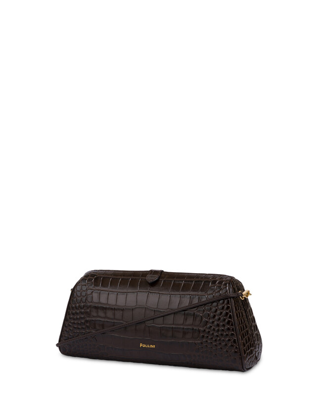 Pochette Shell aus Kalbsleder mit Krokodildruck Photo 2