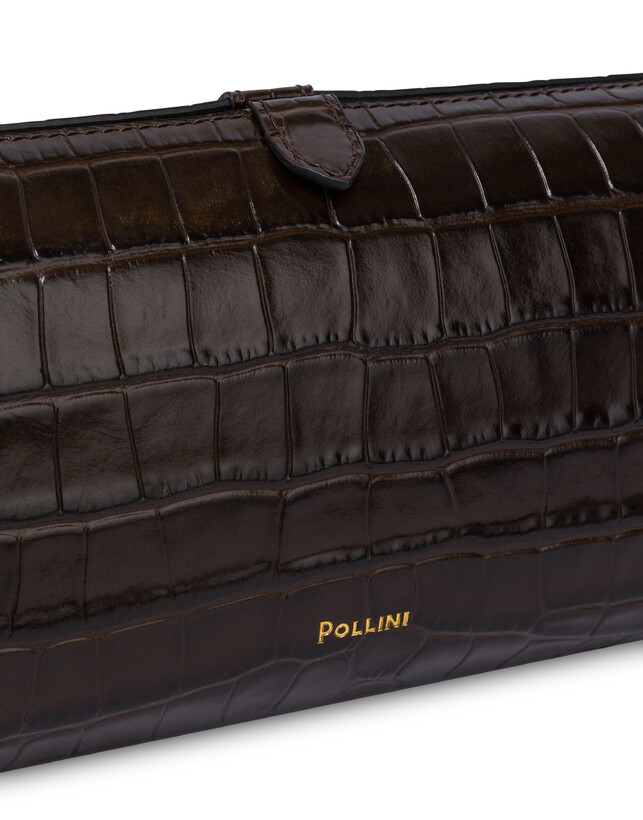 Pochette Shell aus Kalbsleder mit Krokodildruck Photo 4