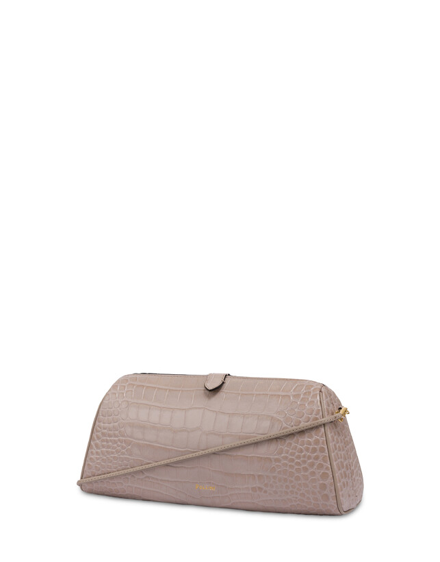 Pochette Shell aus Kalbsleder mit Krokodildruck Photo 2