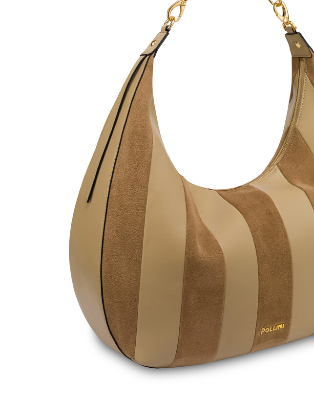 Borsa a spalla Comfy in plain pu e fabric suede Photo 4