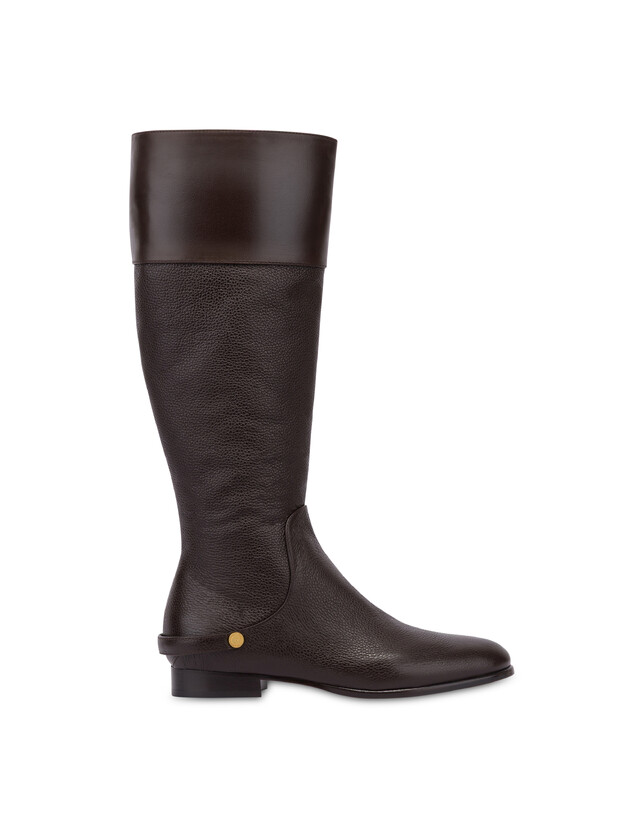 Stiefel Jockey Flat aus gewalktem Kalbsleder Photo 1