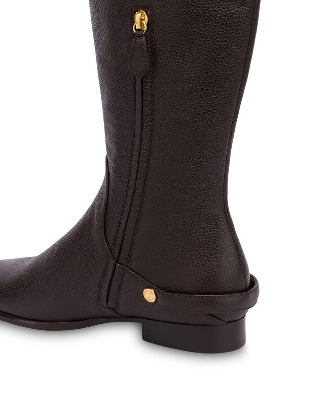 Stiefel Jockey Flat aus gewalktem Kalbsleder Photo 4