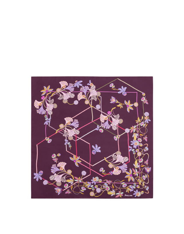 Foulard in seta con stampa Fiori Gioiello Photo 2