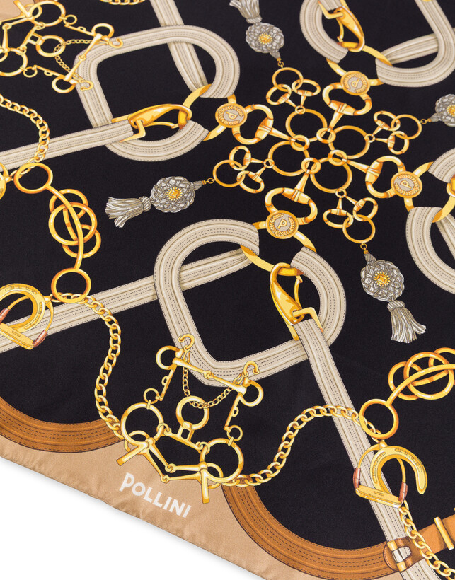 Foulard in seta con stampa a intreccio Photo 3