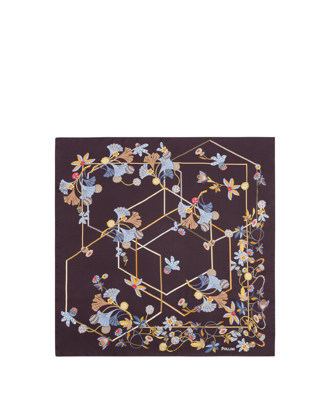 Foulard in seta con stampa Fiori Gioiello Photo 2