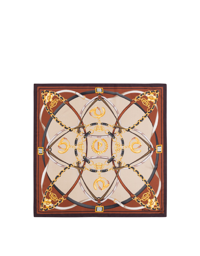 Foulard in seta con stampa Cinghie e Staffe Photo 2