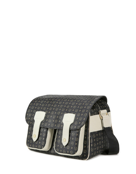 Heritage Logo Classic Multi-pocket Shoulder Bag Black/ivory