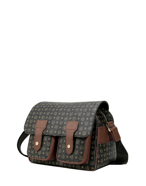 Borsa Messenger Small Heritage Logo Classic Nero/marrone