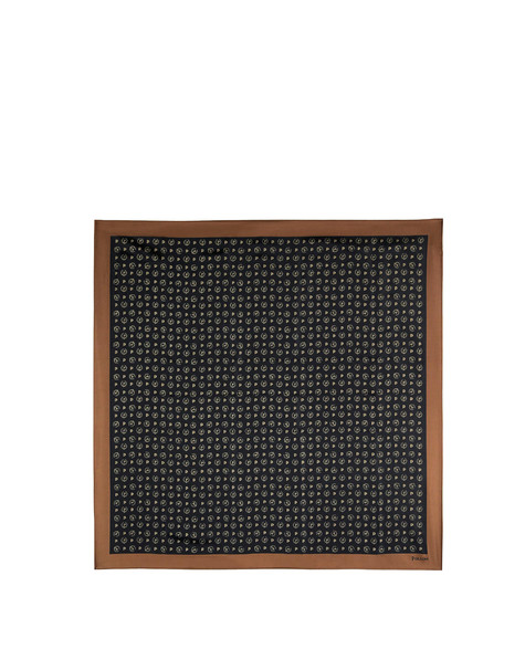 Foulard In Raso Heritage Logo Classic Nero/marrone