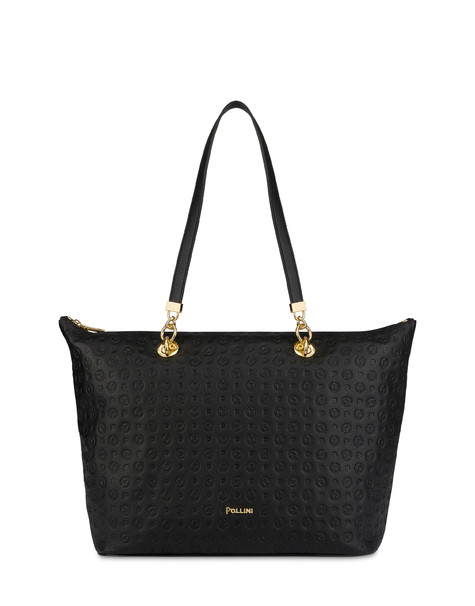 Heritage Logo Embossed Shopping Bag Black