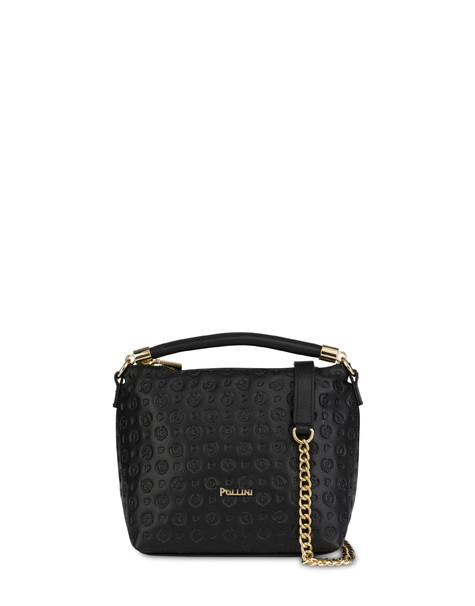 Heritage Logo Embossed Handbag Black