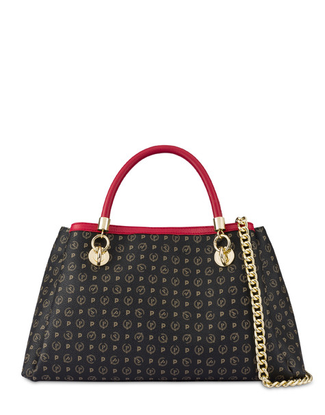 Heritage Logo Classic Handbag Black/laky Red