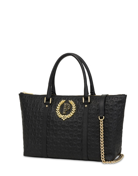 Heritage Logo Embossed Shopping Bag Black