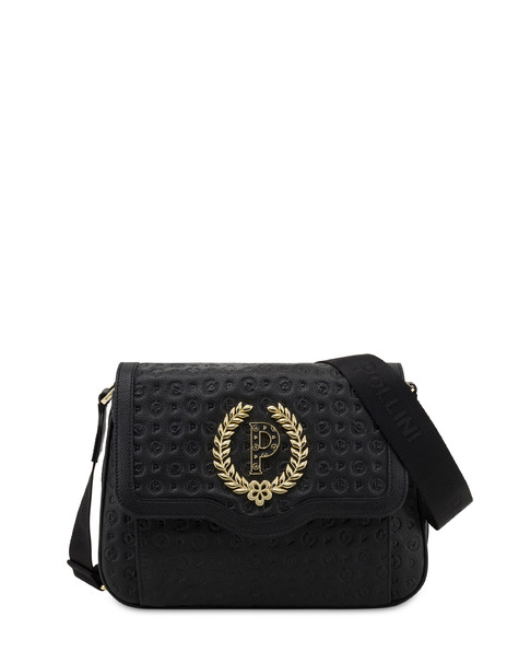 Borsa A Tracolla Heritage Logo Embossed Nero