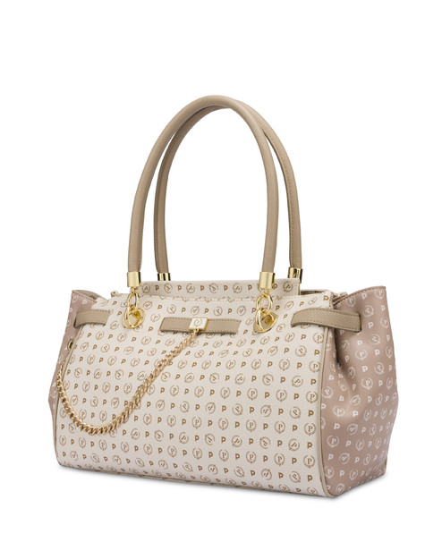 Heritage Soft Touch Two-tone Double-handle Bag Ivory/beige/ice