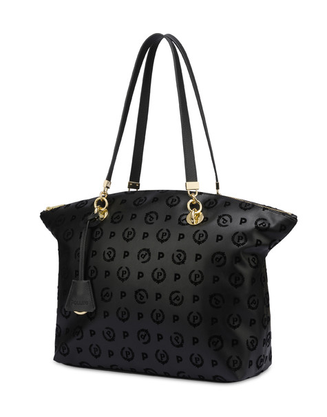 Heritage Flock Tote Bag Black/black