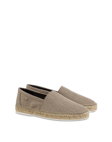 Espadrillas In Canvas E Vitello Corda